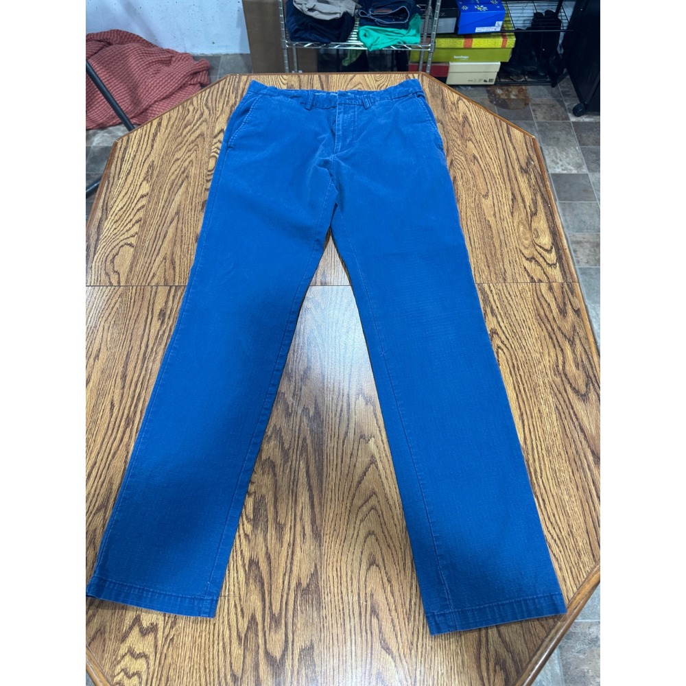 Old Navy Ultimate Slim Mens Blue ChinoPants 32x34 Textured Stretch Ripstop Style